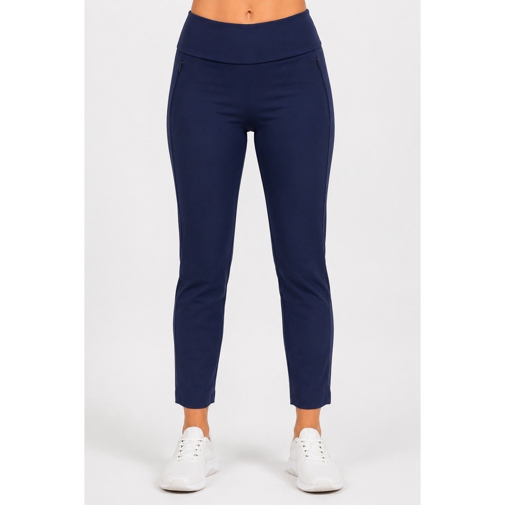 KINONA Women's Blue Golf Pull-On Ankle Pants XS Straight Leg Stretch Pockets